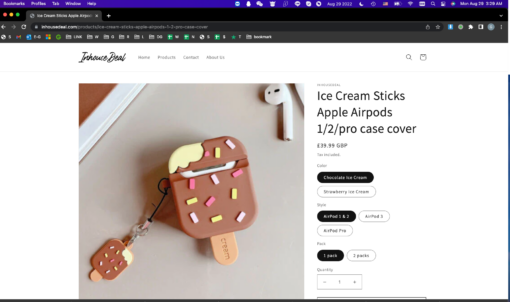 One or Two Ice Cream Popsicle Apple AirPods 1/2/pro case cover _ untracked - Image 3