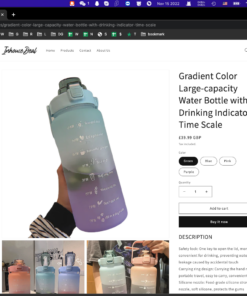 Gradient Color Large-capacity Water Bottle with Drinking Indicator Time Scal