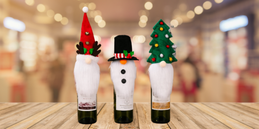 One or Three Christmas Wine Bottle Cover