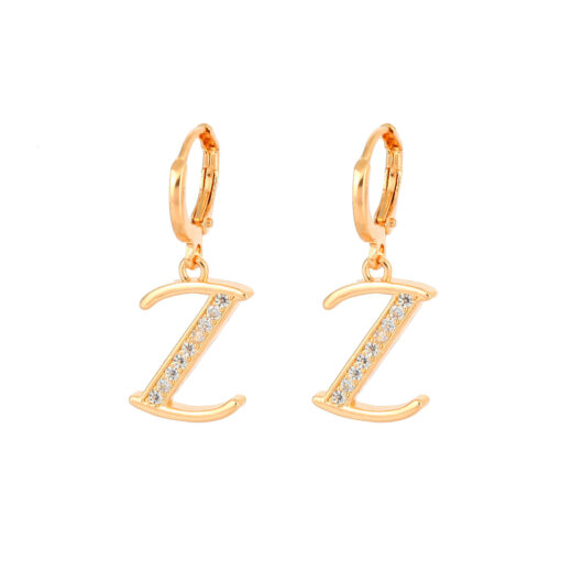 Initial Letter Dangle Earrings - Image 2