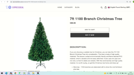 Artificial 7ft 1100 Branch Christmas Tree - Image 6