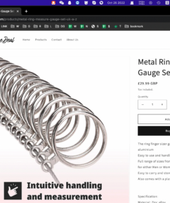 Alternative view of Professional Ring Measuring Gauge