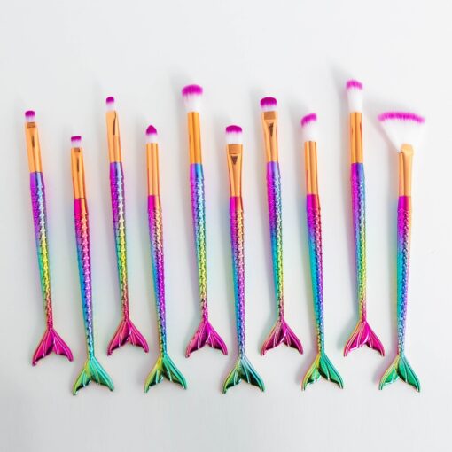 Mermaid Makeup Brush Set 10 Pics - Image 3