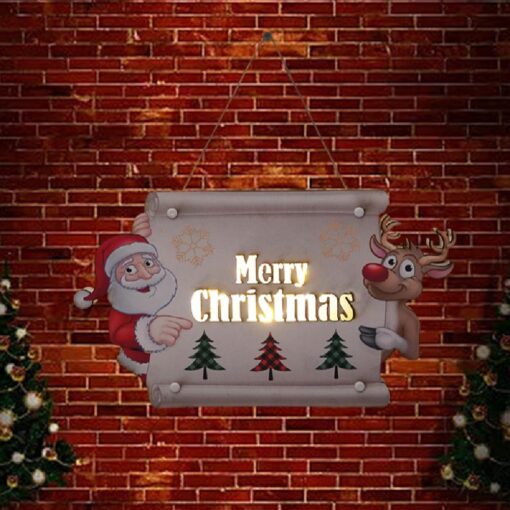 LED Wooden Christmas Door Sign - United Kingdom - Image 2