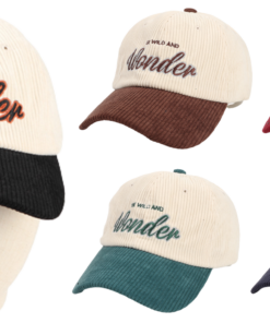 Unisex Retro Embroidery Corduroy Cap - United Kingdom