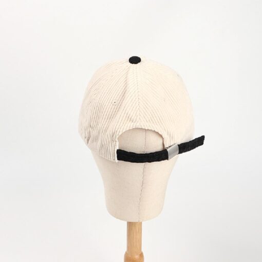 Unisex Retro Embroidery Corduroy Cap - United Kingdom - Image 3