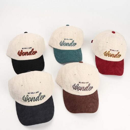 Unisex Retro Embroidery Corduroy Cap - United Kingdom - Image 4