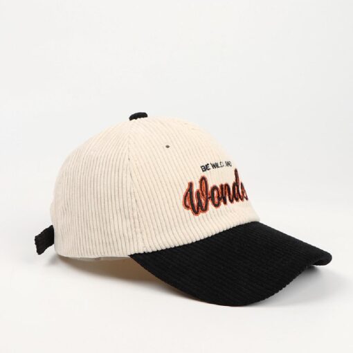 Unisex Retro Embroidery Corduroy Cap - United Kingdom - Image 5
