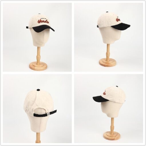 Unisex Retro Embroidery Corduroy Cap - United Kingdom - Image 6