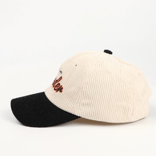 Unisex Retro Embroidery Corduroy Cap - United Kingdom - Image 7