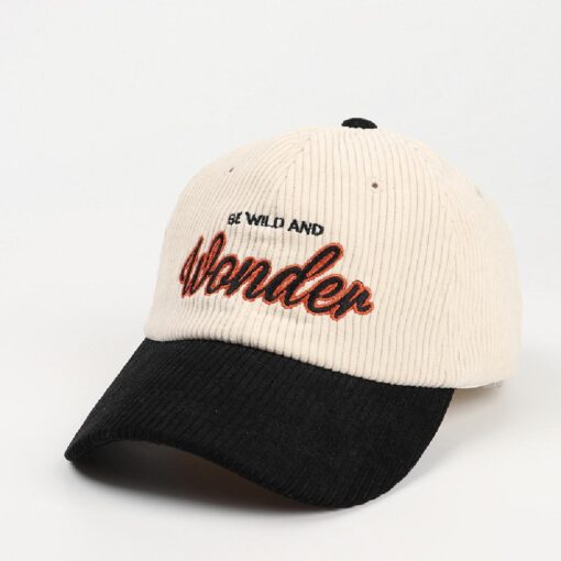 Unisex Retro Embroidery Corduroy Cap - United Kingdom - Image 12