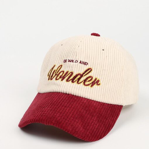 Unisex Retro Embroidery Corduroy Cap - United Kingdom - Image 15