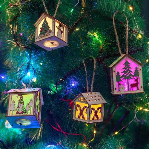 Christmas Wood House Tree Hanging Ornaments - United Kingdom - Image 7
