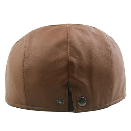 Classic Vegan Leather Flat Cap - AC1227 - Image 2
