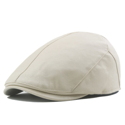 Classic Vegan Leather Flat Cap - AC1227 - Image 5