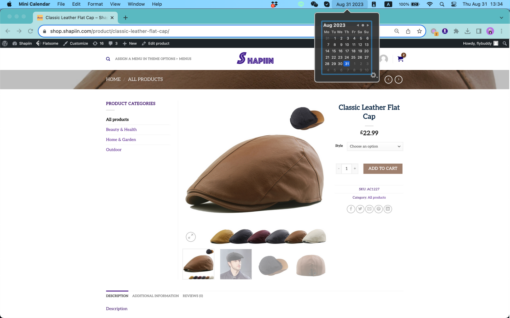 Classic Vegan Leather Flat Cap - AC1227 - Image 12
