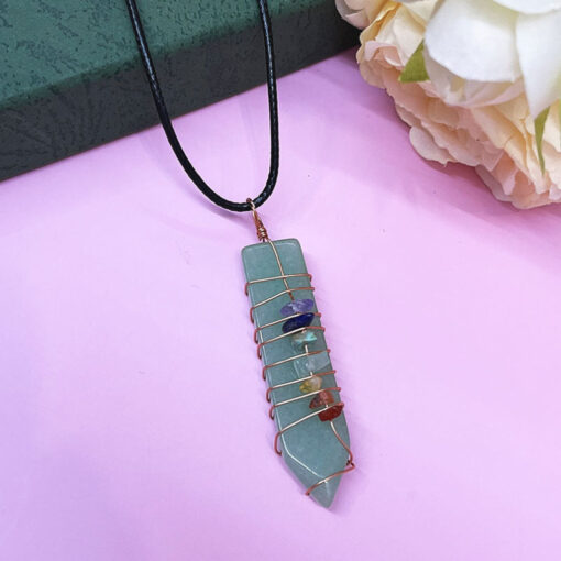 Natural Crystal Seven Chakra Veins Arrow Pendant - AC1232 - Image 2