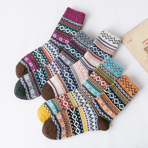Patterned Thick Warm Winter Socks - AC1263 - Image 2