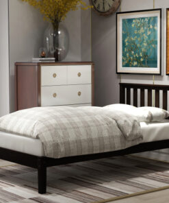 Wood Platform Bed with Headboard/Wood Slat Support,Twin (Espresso)