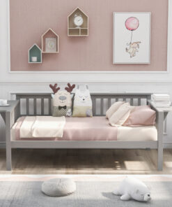 Twin size Daybed, Wood Slat Support, Gray