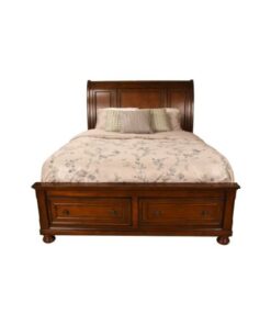 Baltimore King Storage Platform Bed Made with Wood in Dark Walnut