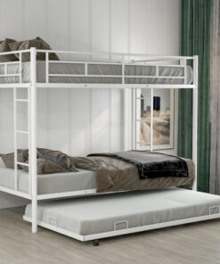Twin over Twin Bunk Bed with Trundle, White(OLD SKU:MF192387AAK)