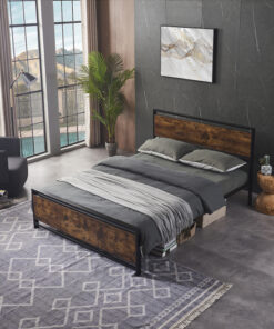 Twin Size  metal bed Sturdy System Metal Bed Frame ,Modern style and comfort to any bedroom ,black