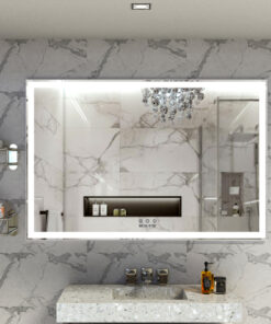 60x40 inch Oversized LED Bathroom Mirror Wall Mounted Mirror with 3 Color Modes  Aluminum Frame Large Wall Mirror for Bathroom