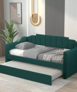 Upholstered Twin Daybed with Trundle,Green(OLD SKU:SM000218AAF)