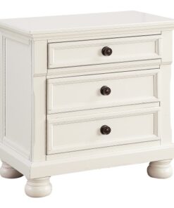 Bedroom Furniture White Finish Bun Feet Nightstand with Hidden Drawer Casual Transitional Bed Side Table