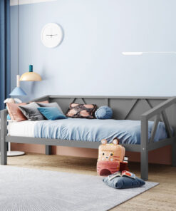 Twin size Daybed, Wood Slat Support, Gray
