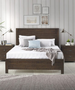 Albany Solid Wood Twin Bed Frame with Headboard, Heavy Duty Modern Rustic Twin Size Bed Frames, Box Spring Needed