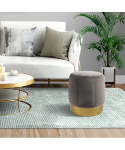 18.5'' Tall Stainless Steel Upholstered Ottoman in Gray
