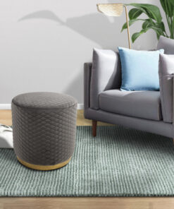18.5'' Tall Stainless Steel Upholstered Ottoman in Gray