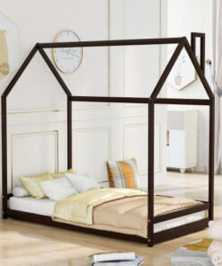 Twin Size House Bed Wood Bed, Espresso(OLD SKU:WF281435AAP)