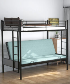 Twin over Full Metal Bunk Bed, Multi-Function,Black(OLD SKU:MF193079AAB)