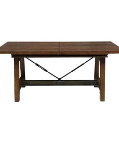 Unique Look Wood Framing 1pc Dining Table w Extension Leaf Industrial Design Casual Dining Furniture