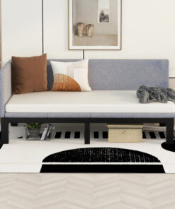 Upholstered Daybed/Sofa Bed Frame Twin Size Linen-Gray