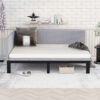 Upholstered Daybed/Sofa Bed Frame Full Size Linen-Gray
