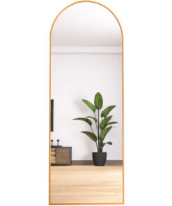 65" Arched Full Length Mirror Floor Dressing Mirror - Golden
