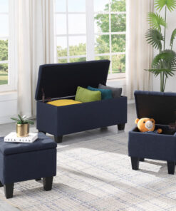 [VIDEO] Large Storage Ottoman Bench Set, 3 in 1 Combination Ottoman, Tufted Ottoman Linen Bench for Living Room, Entryway, Hallway, Bedroom Support 250lbs