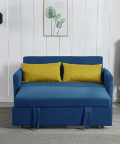 Twins Sofa Bed Blue Fabric