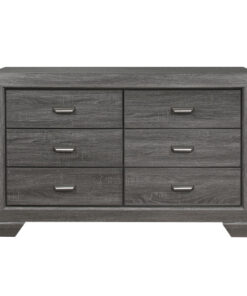 Wooden Bedroom Furniture Gray Finish 1pc Dresser of 6x Drawers Contemporary Design Rustic Aesthetic