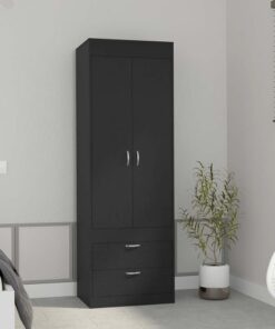 Armoire Tarento, Two Drawers, Black Wengue Finish