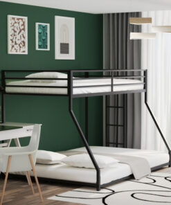 Adam Twin Over Full Metal Bunk, Black