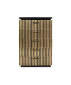 Allure Modern Style 5-Drawer Chest Made With Mango Wood and Finished with Brass Metal