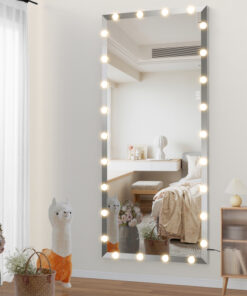 Alternative view of Hollywood Full Length Mirror with Lights Oversized Full Body Vanity Mirror with 3 Color Modes Lighted Large Standing Floor Mirror for Dressing Room Bedroom Hotel Touch Control,Silver,72X32 Inch