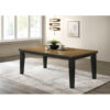 1pc Contemporary Style Dining Rectangular Table with18" Leaf Tapered Block Feet Wheat Charcoal Finish Dining Room Solid Wood Wooden Furniture