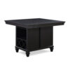 1pc Traditional Charcoal Black Counter Height Table Wine & Glass Storage Rack Sliding Door w Shelf Inside Wooden Solid Wood Dining Table Furniture