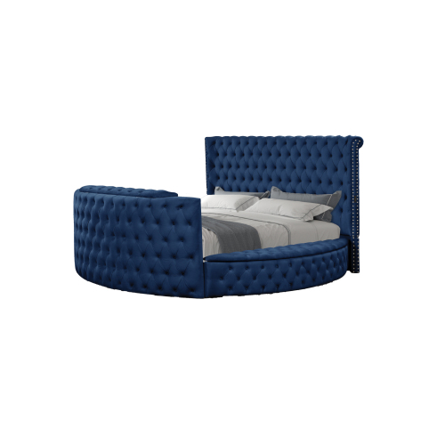 Maya Crystal Tufted King 4 Pc Vanity Bedroom Set Made with Wood in Blue - Image 12